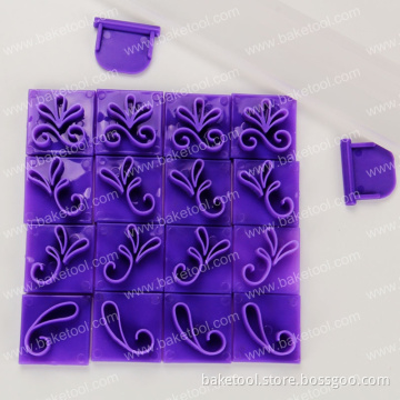 New 16pcs Scroll border flowers press set for cake fondant decoration